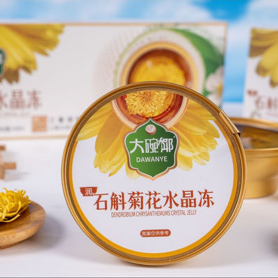 Хорошая цена Растительное Dendrobium Chrysanthemum травяной желе 168g Готовый к употреблению легкая функциональная закуска поддерживает снятие стресса и ежедневный баланс Поставка стабильная для здоровья продукты питания экспорт и OEM онлайн